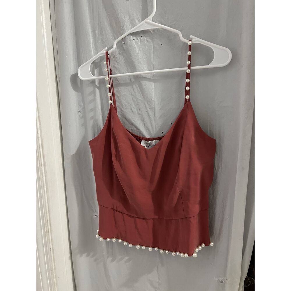 Anthropologie Mare Mare Mauve Pearl Beaded Canopy Bra Sz M - Picture 2 of 5